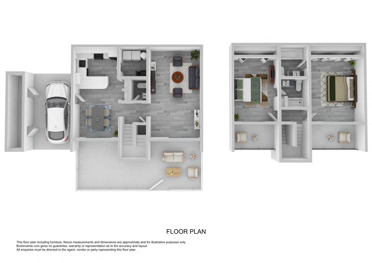 Floor plan for 2 beds, 2 baths, 1309 sqft